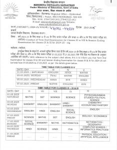 Session Ending Exam Time Table 2024-25