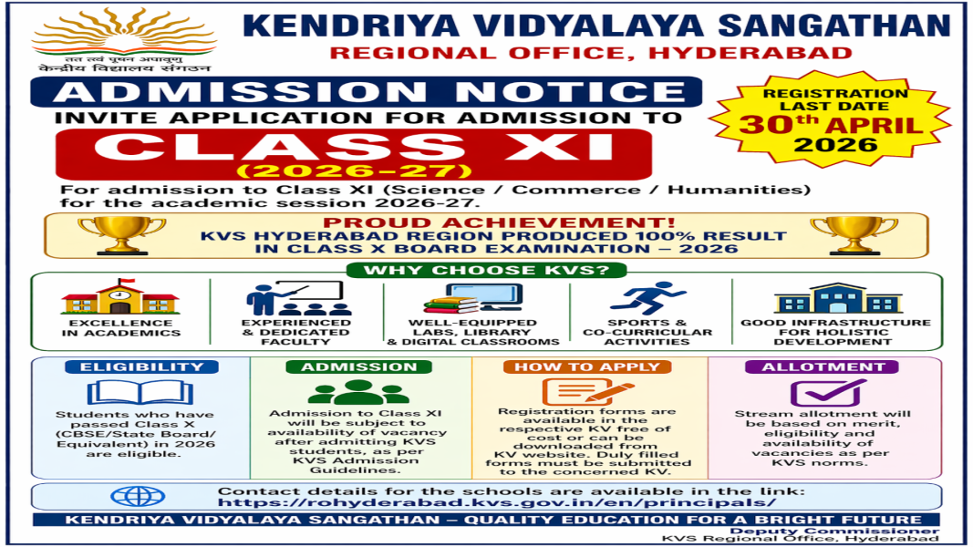 KVTNL CLASS 11 ADMISSION