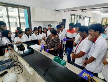Students of PM SHRI KV IIT POWAI at IIT Bombay Bioscience Department