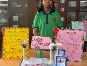 Idea on carbon purification emitted by factories by T. Chandana of class 9