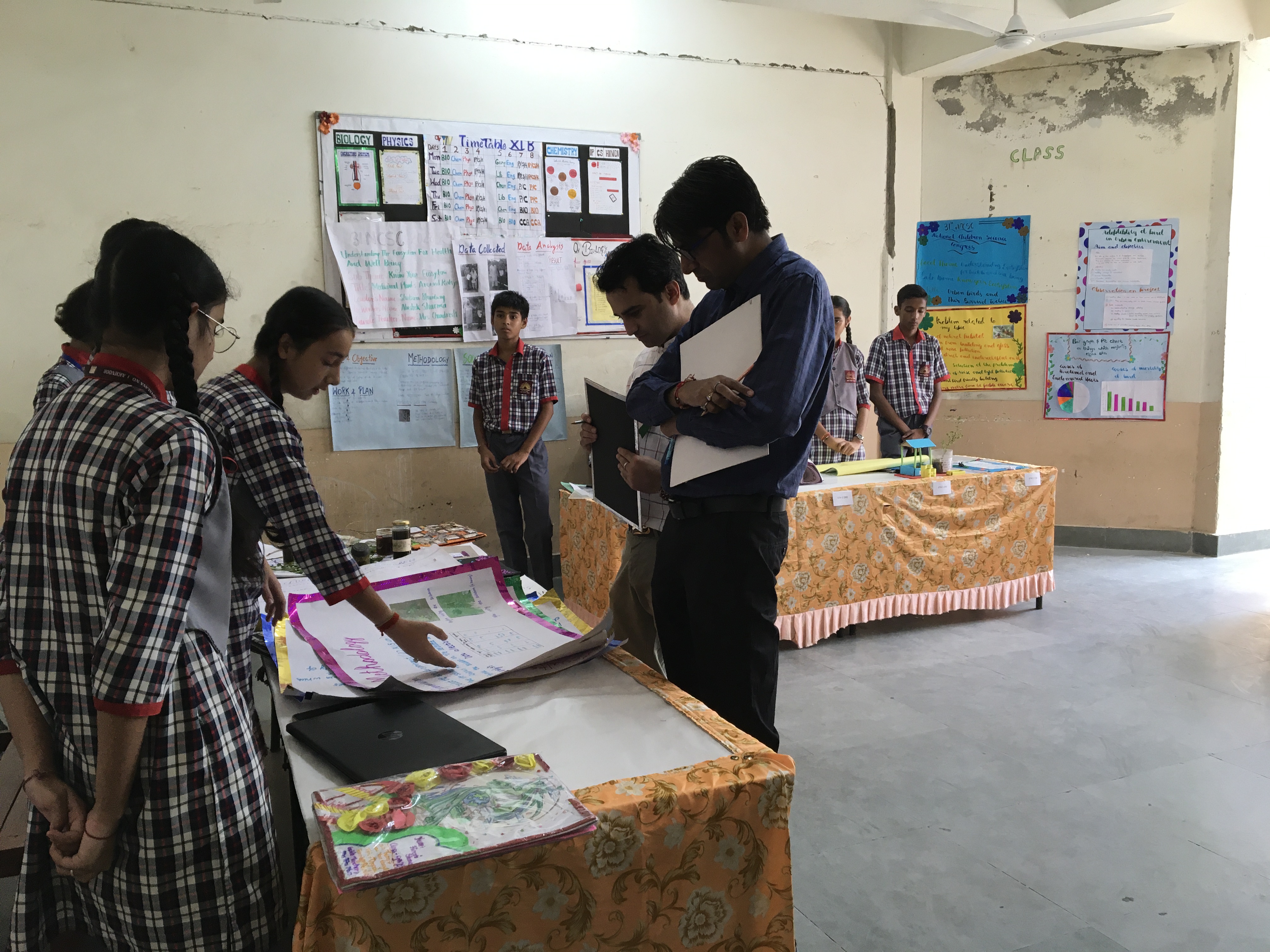 National Children Science Congress judges examining the projects