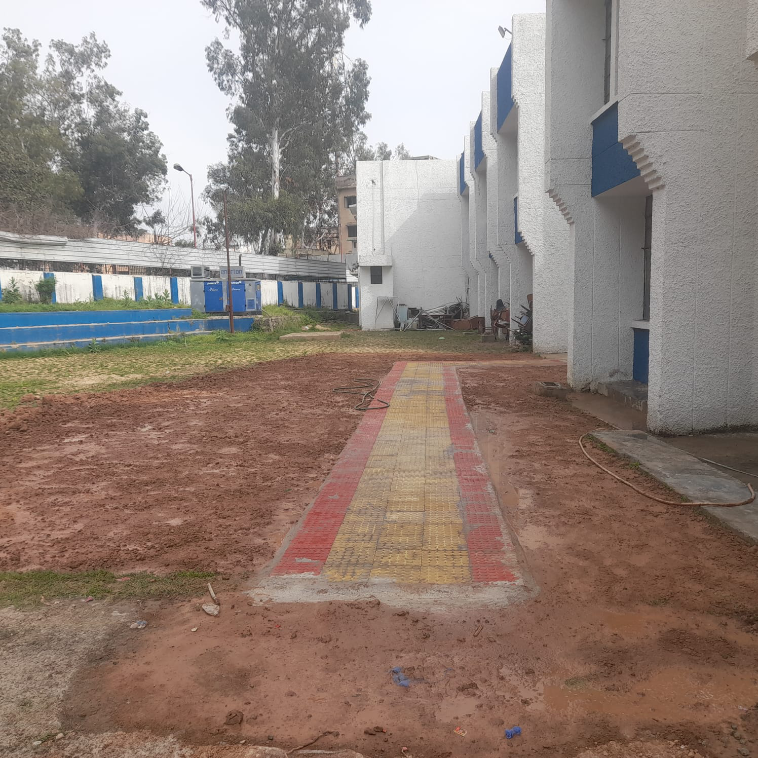 Footpath being constructed