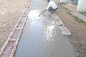 Footpath being constructed