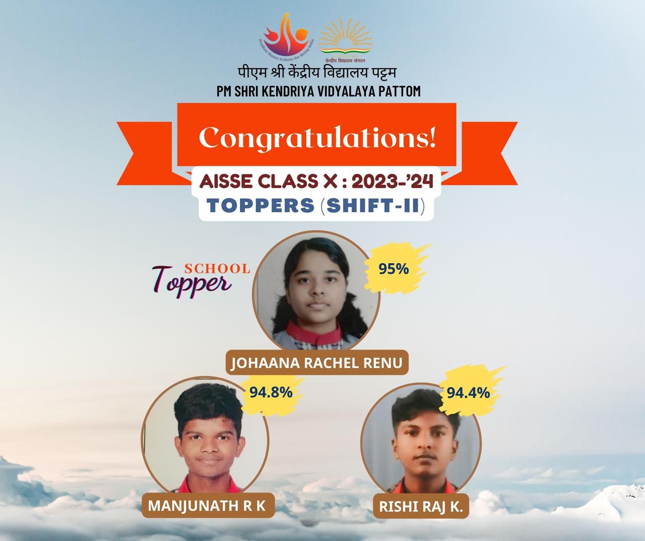 दसवीं कक्षा में टॉपर्स