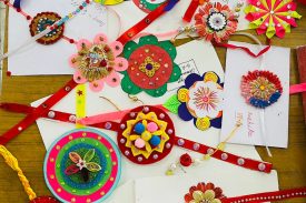 Hand made rakhi making