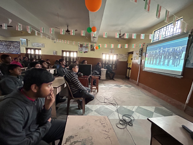 Students Listening to PM Modi