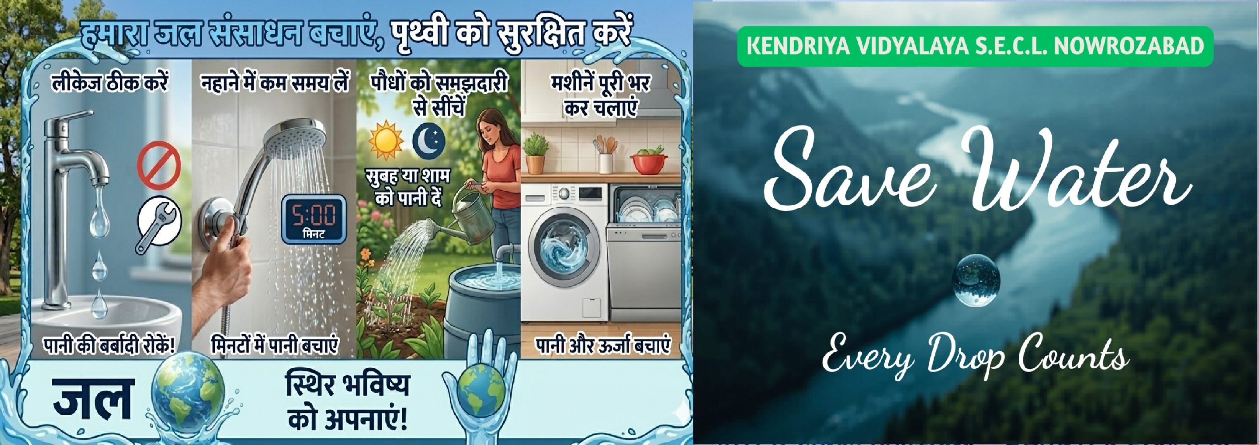 Banner on water conservation Week Day 3