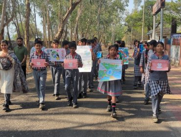 Rally under Jal Pakhwada 2026 marching outside in colony