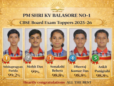 Top 5 CBSE Board Toppers 2025-26 PM SHRI KV Balasore No-1