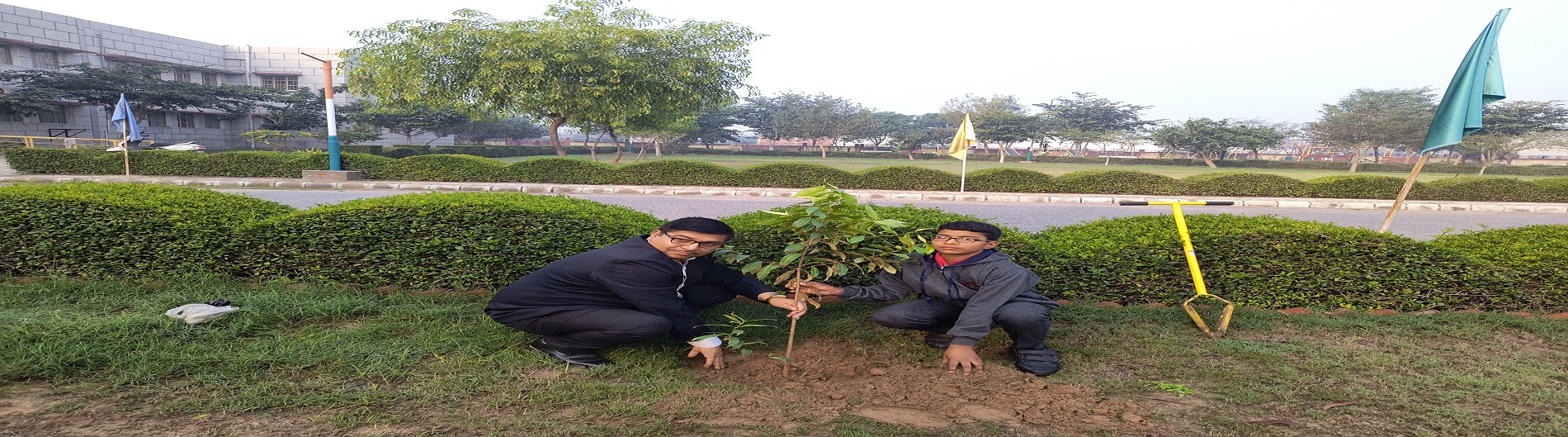 Plantation by principal in vidyalaya