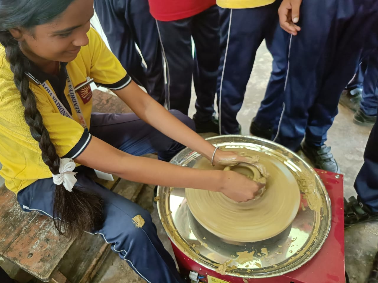 Students are learning pottery