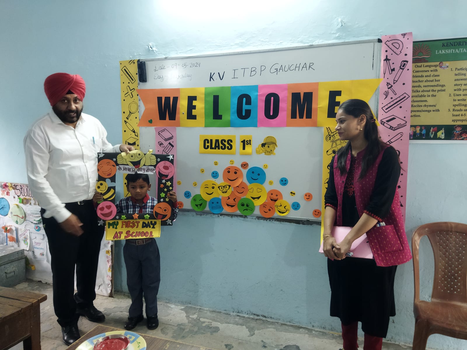 Welcome of Class I students by Honourable AC Shri Surjeet Singh