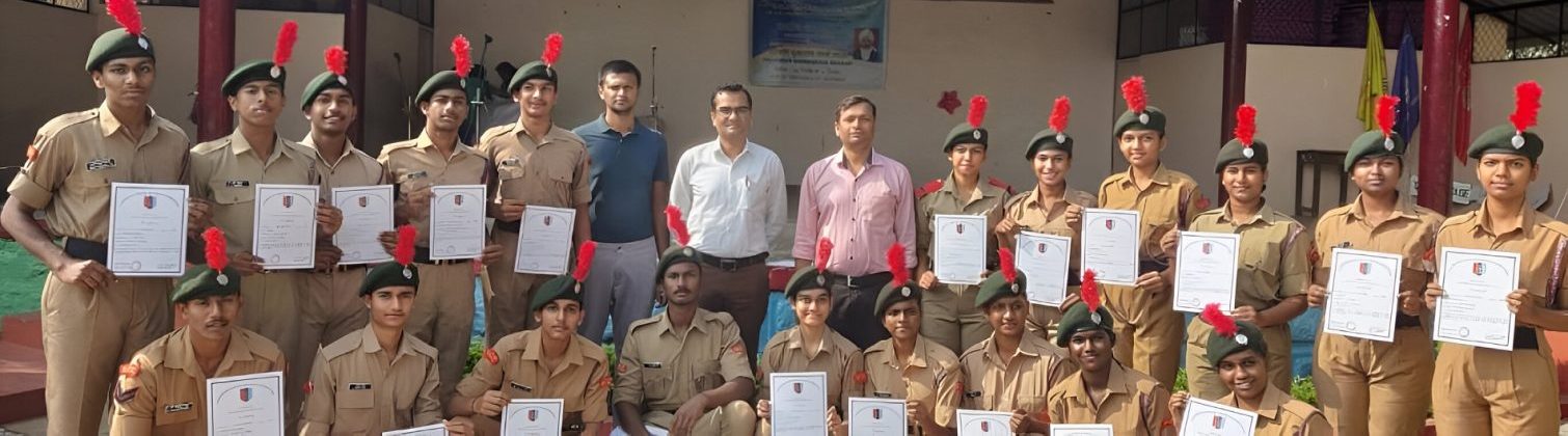 NCC Cadets were adorned with Ranks and given Certificate of Appreciation after attending a Ten day State Level Training Camp