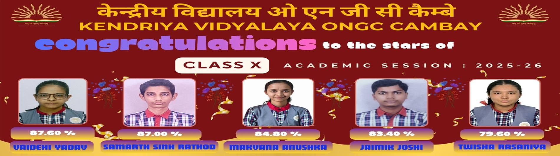 Class X toppers 2025-26