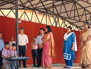 Assistant commissioner observing and appreciating the music team of KV NAL