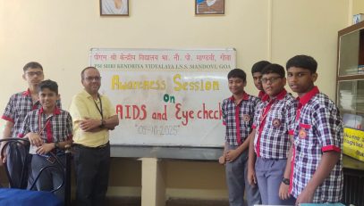 Awareness session on AIDS and Eye check up