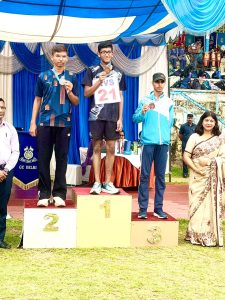 Harshit raina from 9 A got gold in athletics event long jump