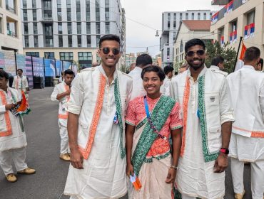 Dhinidhi with other Indian Athletes
