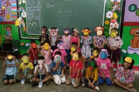 Animal mask making activity in balvatika