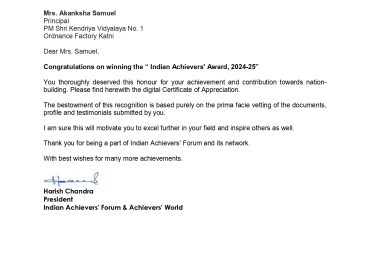 Indian Achievers’ Award