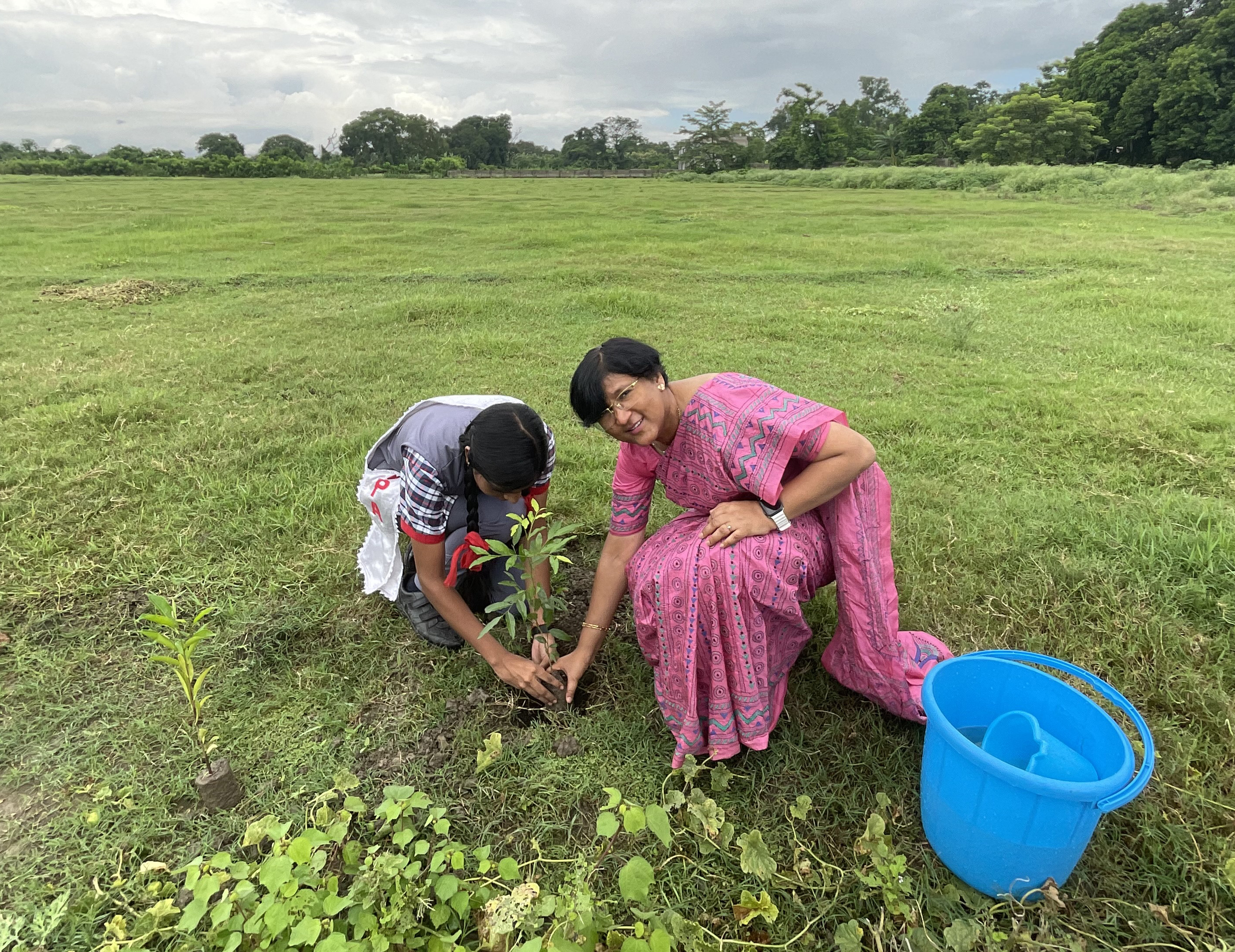 TREE PLANTATION BY PRINCIPAL