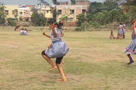 GIRLS USING SKIPPING ROPES