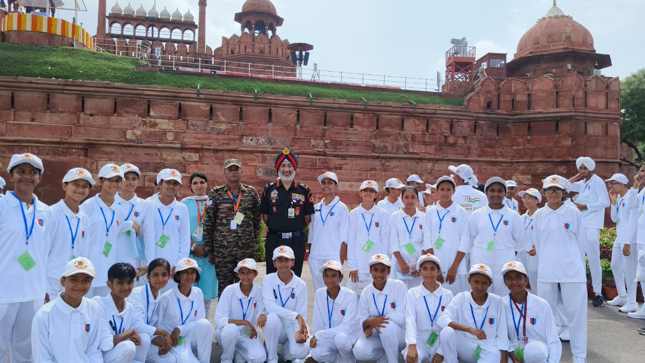 Our 25 girl cadets attended IDC camp for 15 days and attended flag hoisting at Red Fort on 15 August 2024