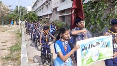 Students and community members participating in act