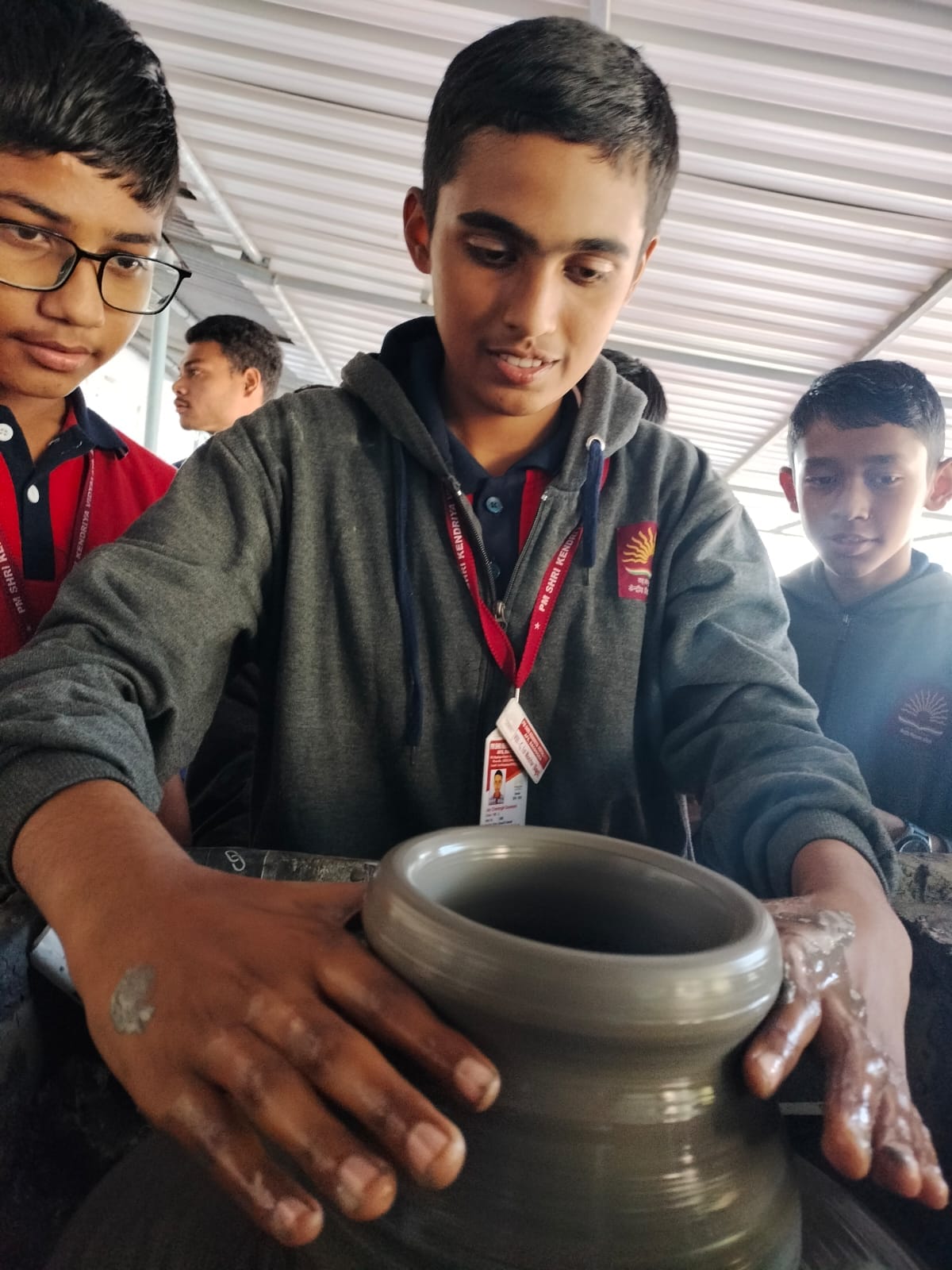 POTTERY MAKING BY STUDENT