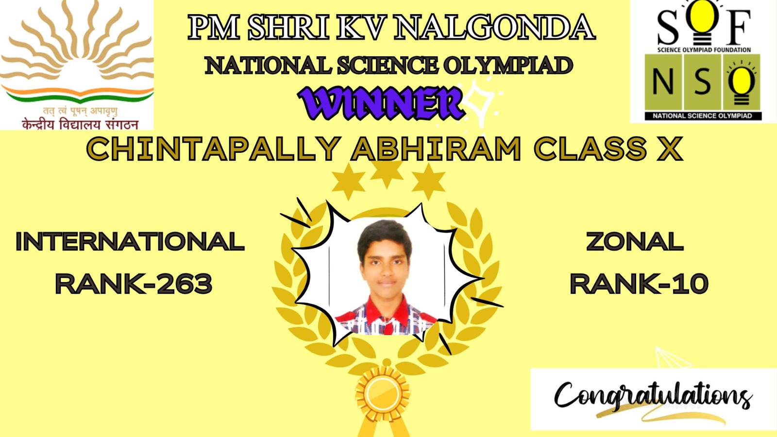 National science olympiad winner