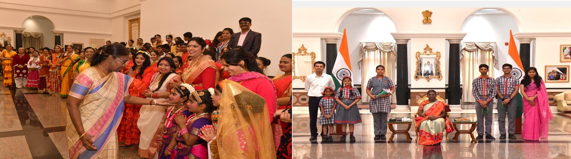 Students and Teachers with Hon'ble President of India