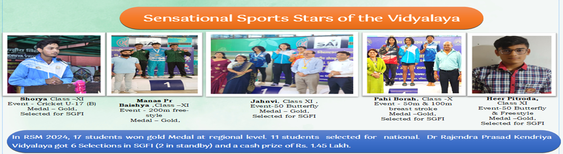 Banner of Sensational Sports Stars of the Vidyalaya