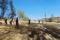 STUDENTS PLAYING IN CAMPUS