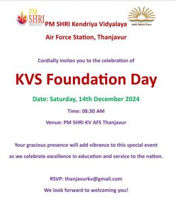 KVS FOUNDATION DAY INVITATION