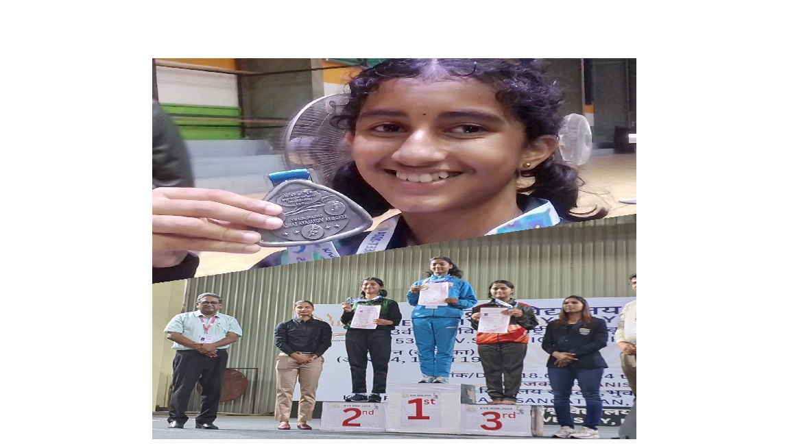 Sanmaya holding Silver Medal