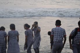 Students in beach