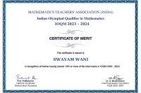 Certificate of merit