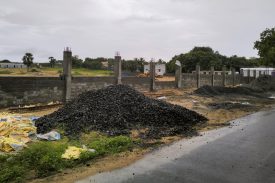 NEW SCHOOL BUILDING CONSTRUCTION SITE FRONT VIEW