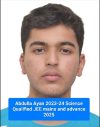 Abdulla Ayan 2023-24 Secience Qualified JEE Mains and Advance 2025
