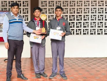 Nahush and Sarvad of Class X won 1st place in District Level quiz competion and is selected to state Level