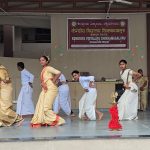 students performing for event