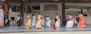 students performing for event