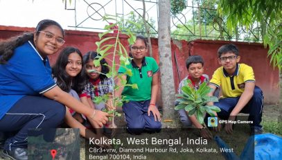 Tree planting by students