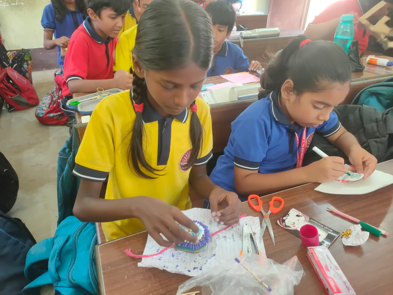 Rakhi making by children