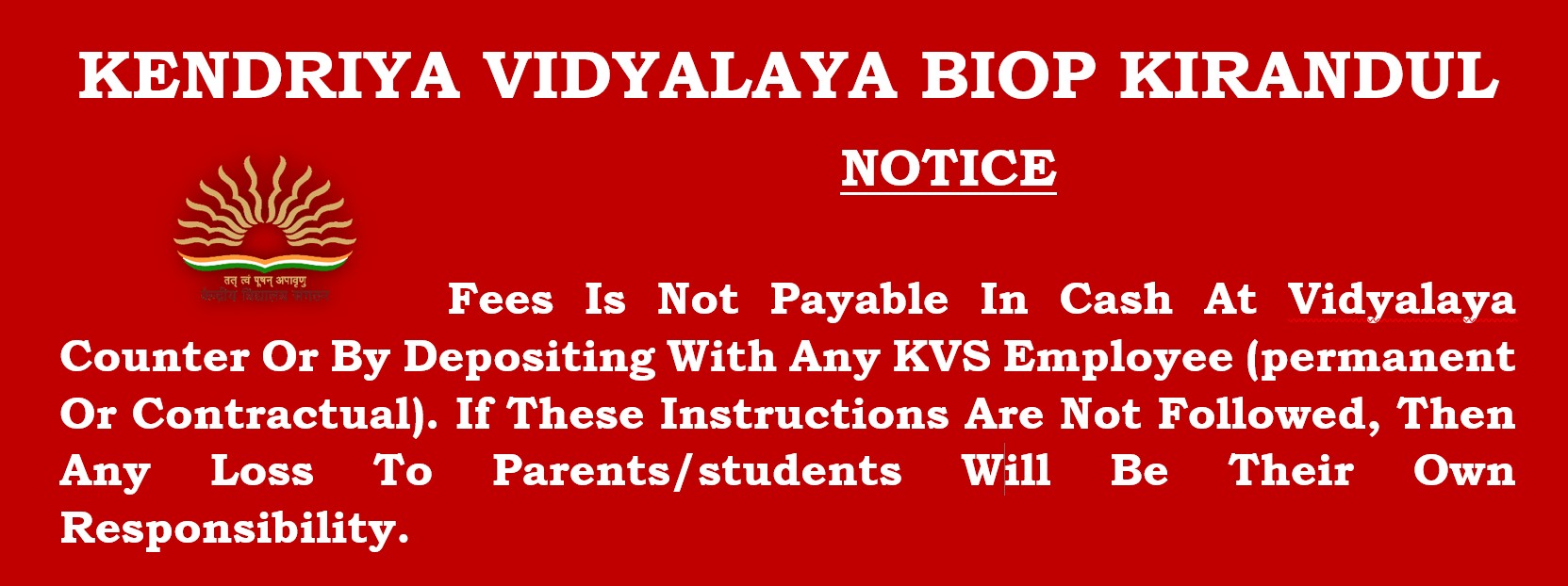 FEE NOTICE