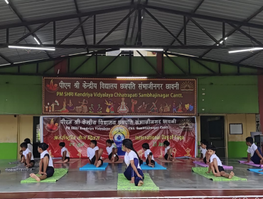 Yoga Day was celebrated in Kendra Vidyalaya Ch Sambhaji Nagar.