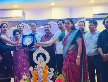 A trophy to Vidyalaya for best result in Jaipur Region awarded by DC Sir