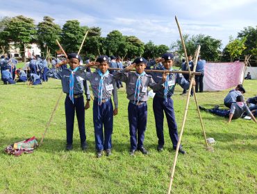 tent making during scout camp