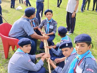 Session during Scout camp in school
