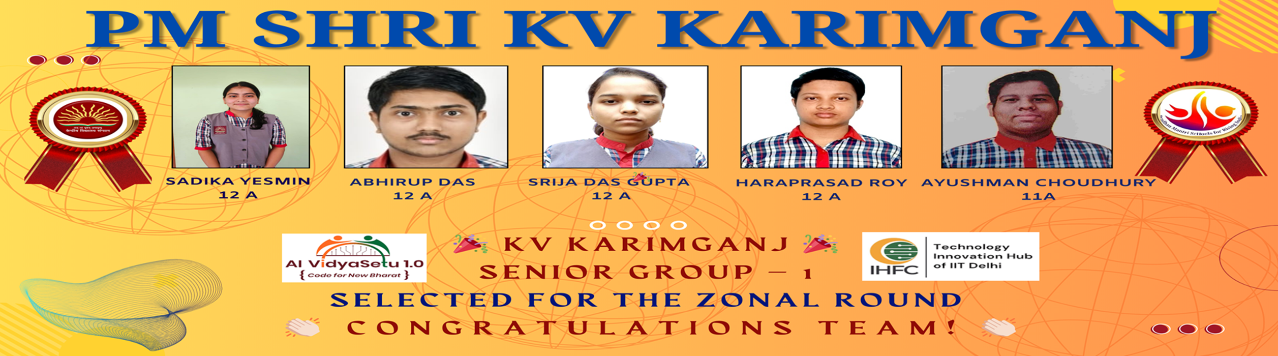 Blue Yellow and White Modern Congratulations Banner